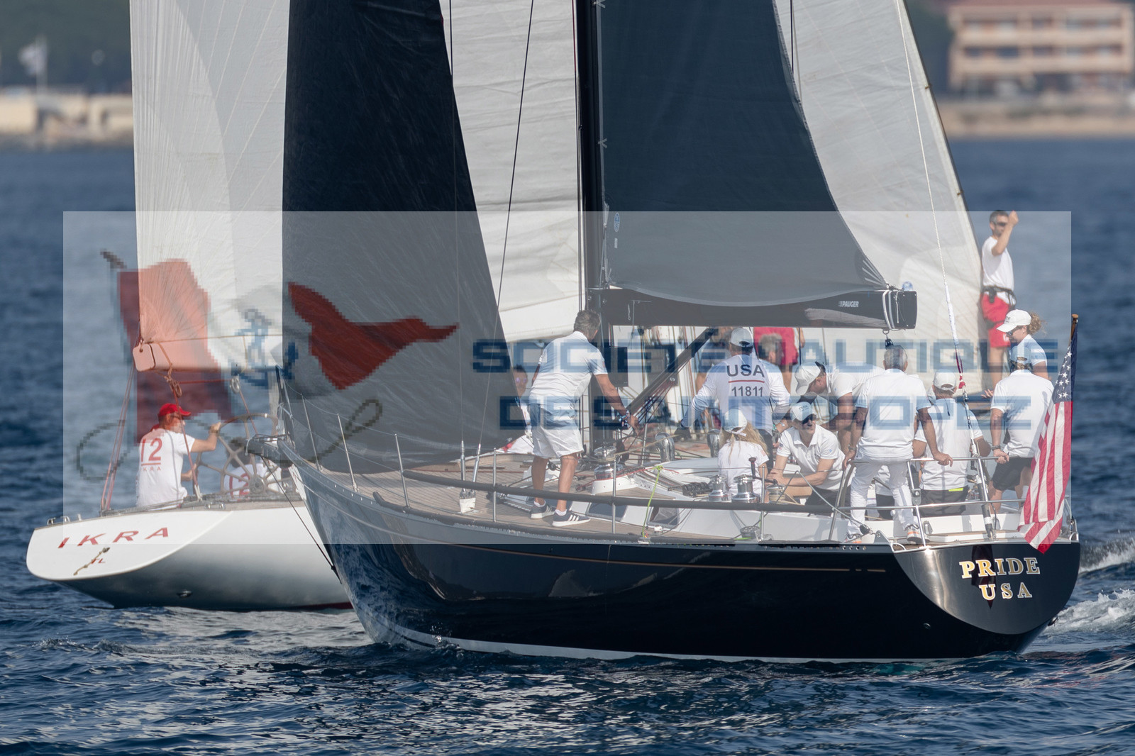 05 10 2023, Saint-Tropez (FRA,83), Les Voiles de Saint-Tropez 2023, Race Day 5, Défi Pride Vs Ikra 05 10 2023, Saint-Tropez (FRA,83), Les Voiles de Saint-Tropez 2023, Race Day 5, Défi Pride Vs Ikra