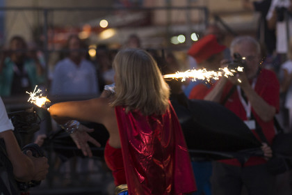 02 10 2014, Saint-Tropez (FRA,83), Voiles de Saint-Tropez 2014, Day 4, défilé des équipages   crew parade