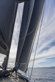 03 10 2022, Saint-Tropez (FRA,83), Voiles de Saint-Tropez 2022,  entraînement des maxis, A bord de Sipirit of Malouen X