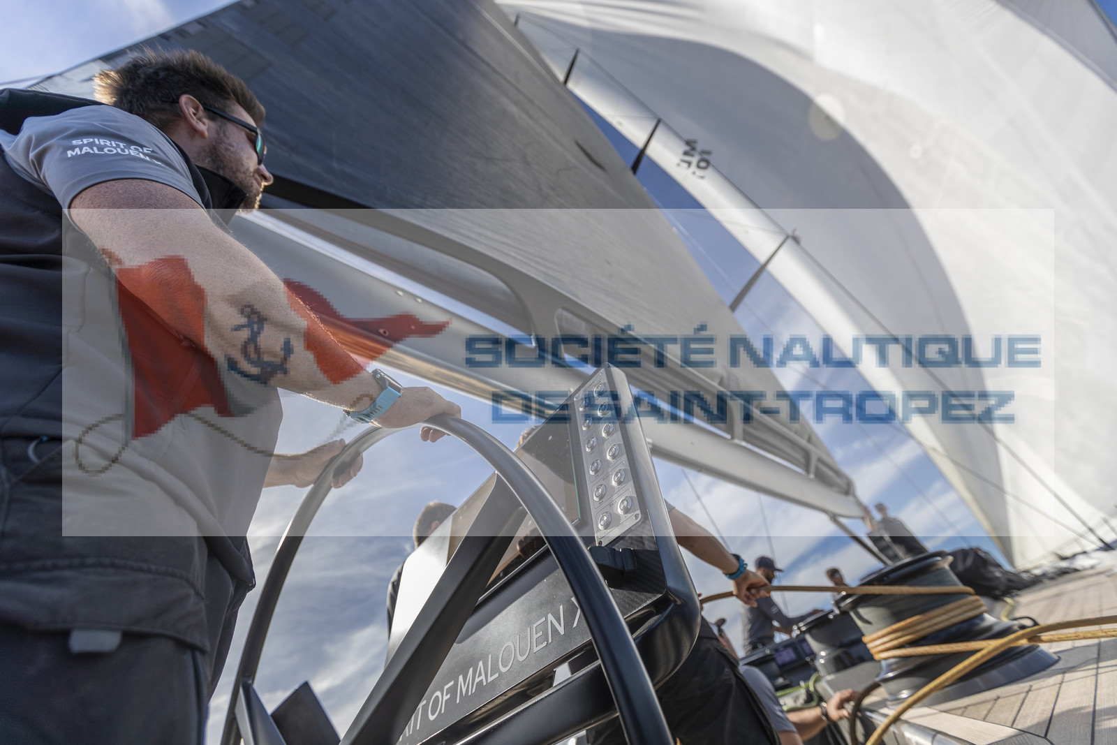 03 10 2022, Saint-Tropez (FRA,83), Voiles de Saint-Tropez 2022,  entraînement des maxis, A bord de Sipirit of Malouen X