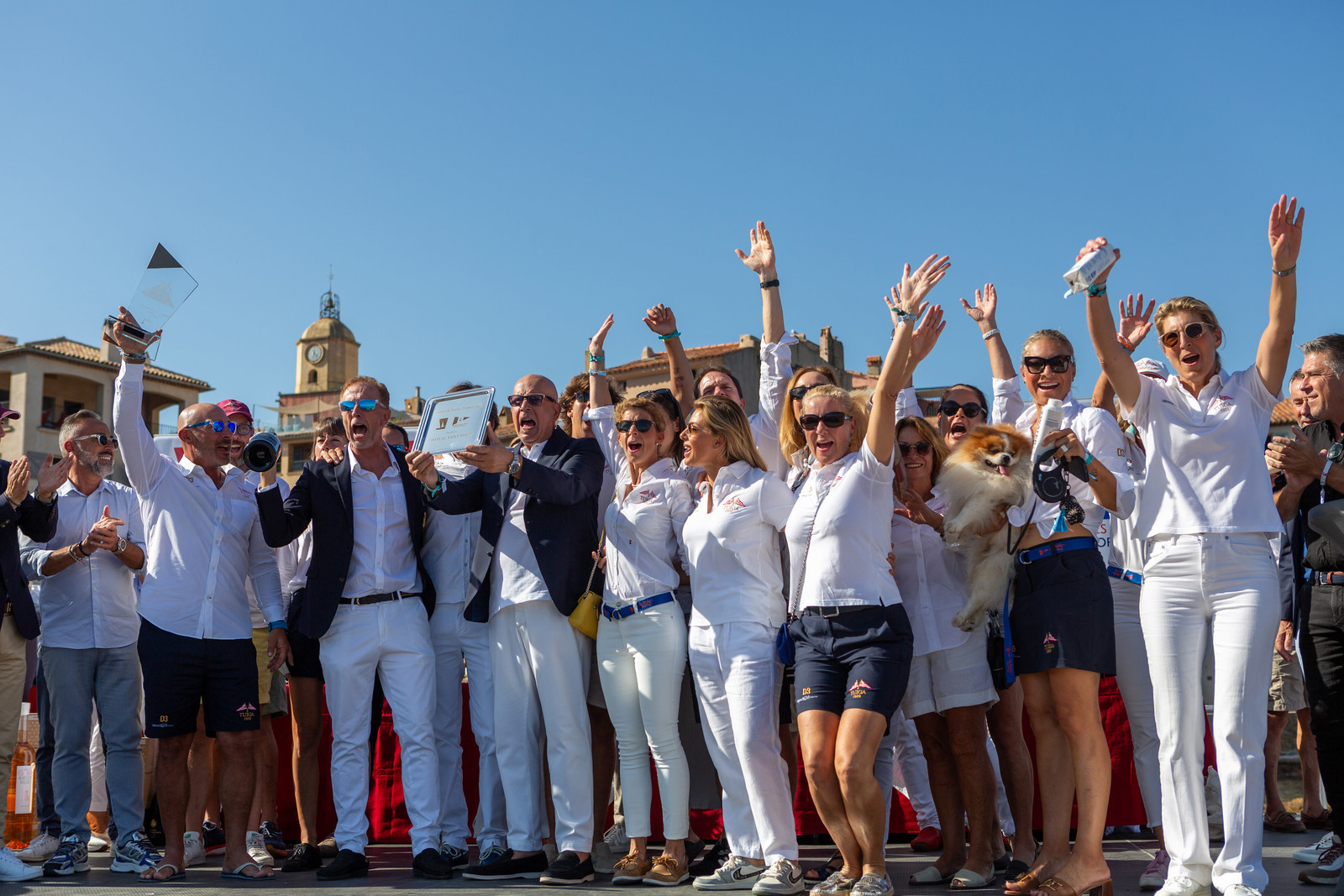 08 10 2023, Saint-Tropez (FRA,83), Les Voiles de Saint-Tropez 2023, Prizegiving classics and moderns 08 10 2023, Saint-Tropez (FRA,83), Les Voiles de Saint-Tropez 2023, Prizegiving classics and moderns