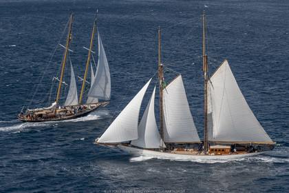 28 09 2022? Saint-Tropez,(FRA,83), Les Voiles de Saint-Tropez 2022 Régate N° 2 poup les modernes, navigation libre pour les grandes goélettes