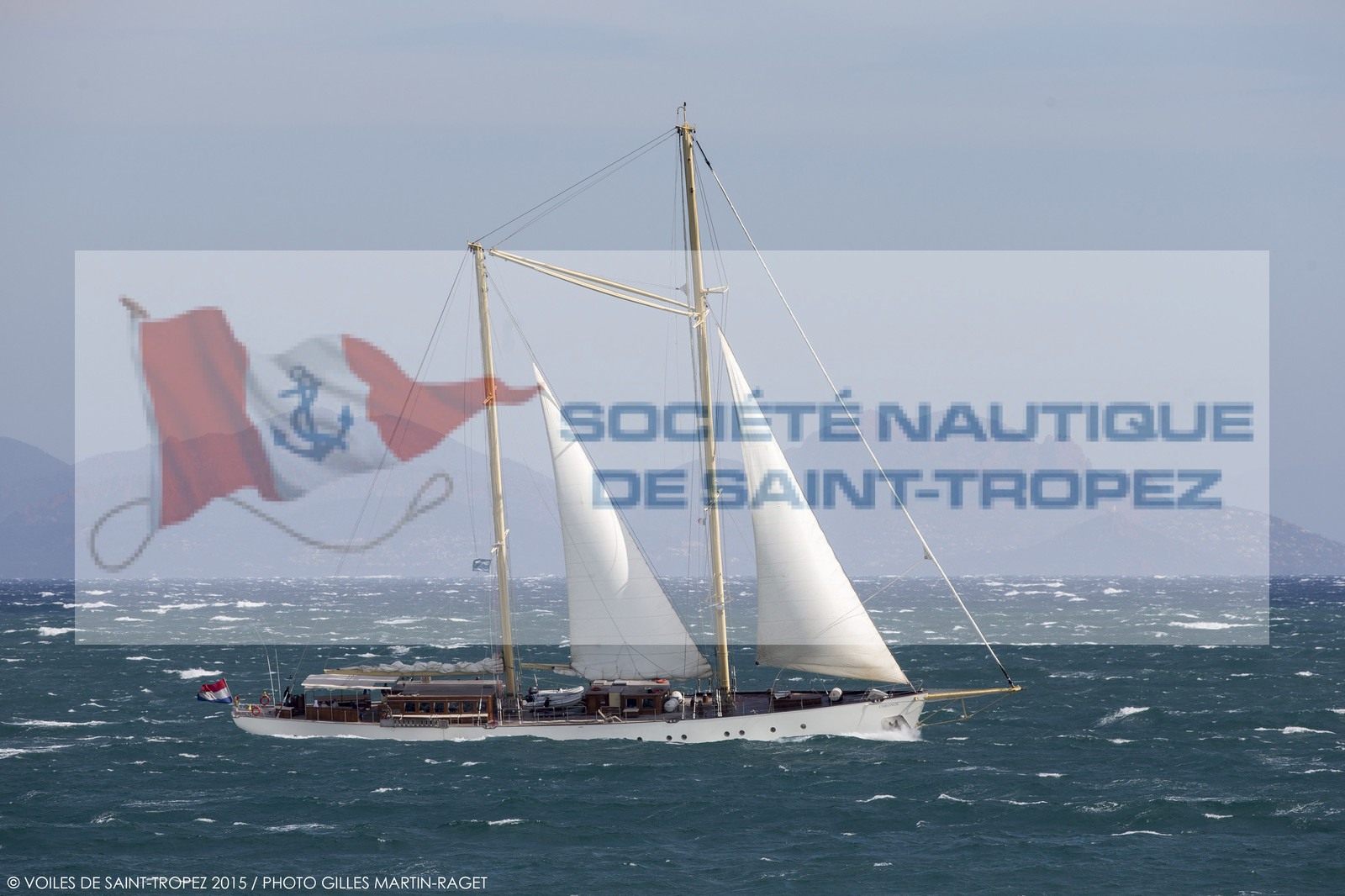 30 09 2015, Saint-Tropez (FRA,83), Voiles de Saint-Tropez, Day 3, Races cancelled, cruising yacht Chronos (55m, Roeder Tutzing design, Ark construction) 30 09 2015, Saint-Tropez (FRA,83), Voiles de Saint-Tropez, Day 3, Races cancelled, cruising yacht Chronos (55m, Roeder Tutzing design, Ark construction)