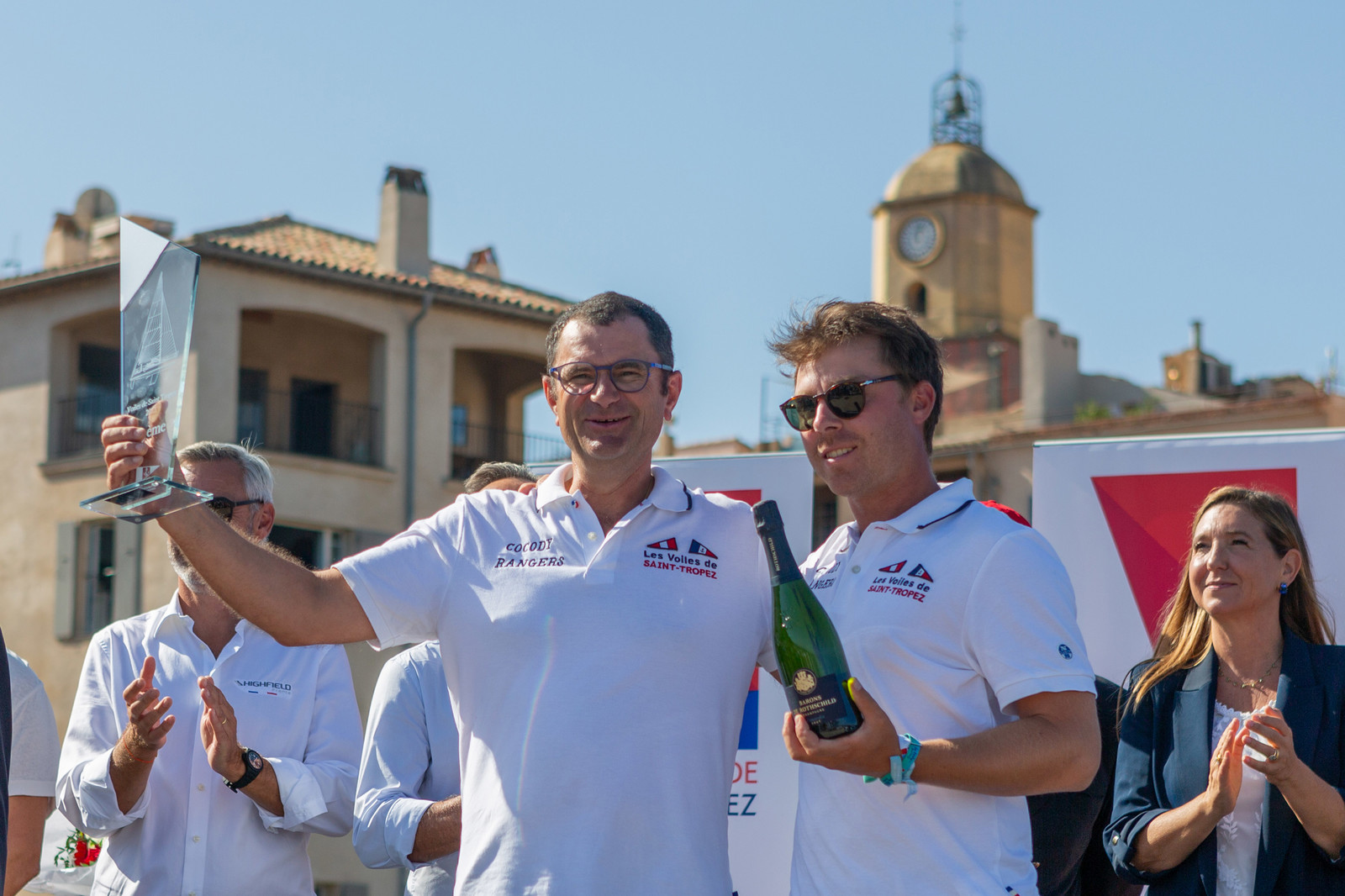 08 10 2023, Saint-Tropez (FRA,83), Les Voiles de Saint-Tropez 2023, Prizegiving classics and moderns 08 10 2023, Saint-Tropez (FRA,83), Les Voiles de Saint-Tropez 2023, Prizegiving classics and moderns