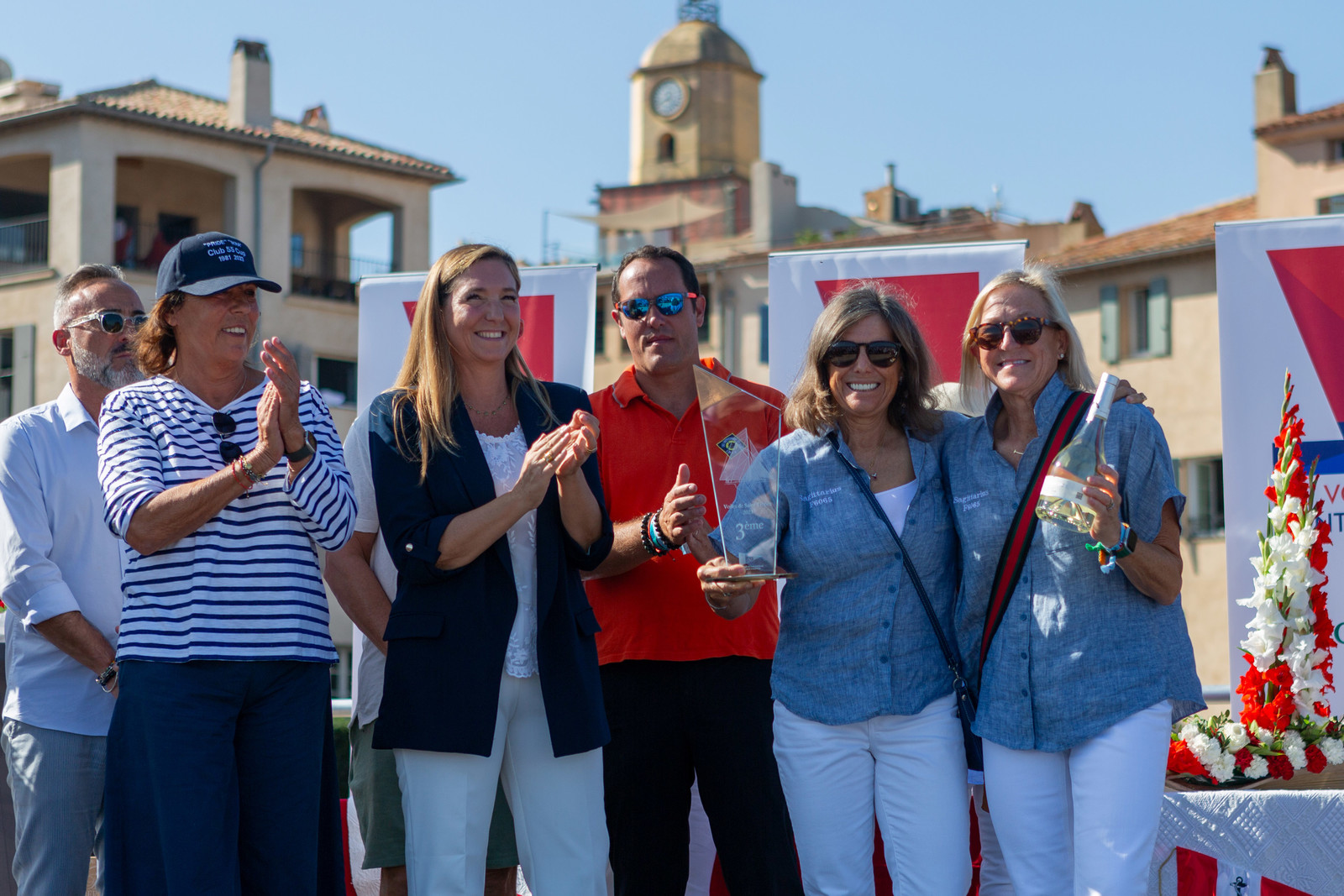 08 10 2023, Saint-Tropez (FRA,83), Les Voiles de Saint-Tropez 2023, Prizegiving classics and moderns 08 10 2023, Saint-Tropez (FRA,83), Les Voiles de Saint-Tropez 2023, Prizegiving classics and moderns