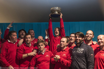 03 10 2015, Saint-Tropez (FRA,83), Voiles de Saint-Tropez 2015, Final Day, 15m Class 2015 championship prizegiving (won by Tuiga, Pierre Casiraghi
