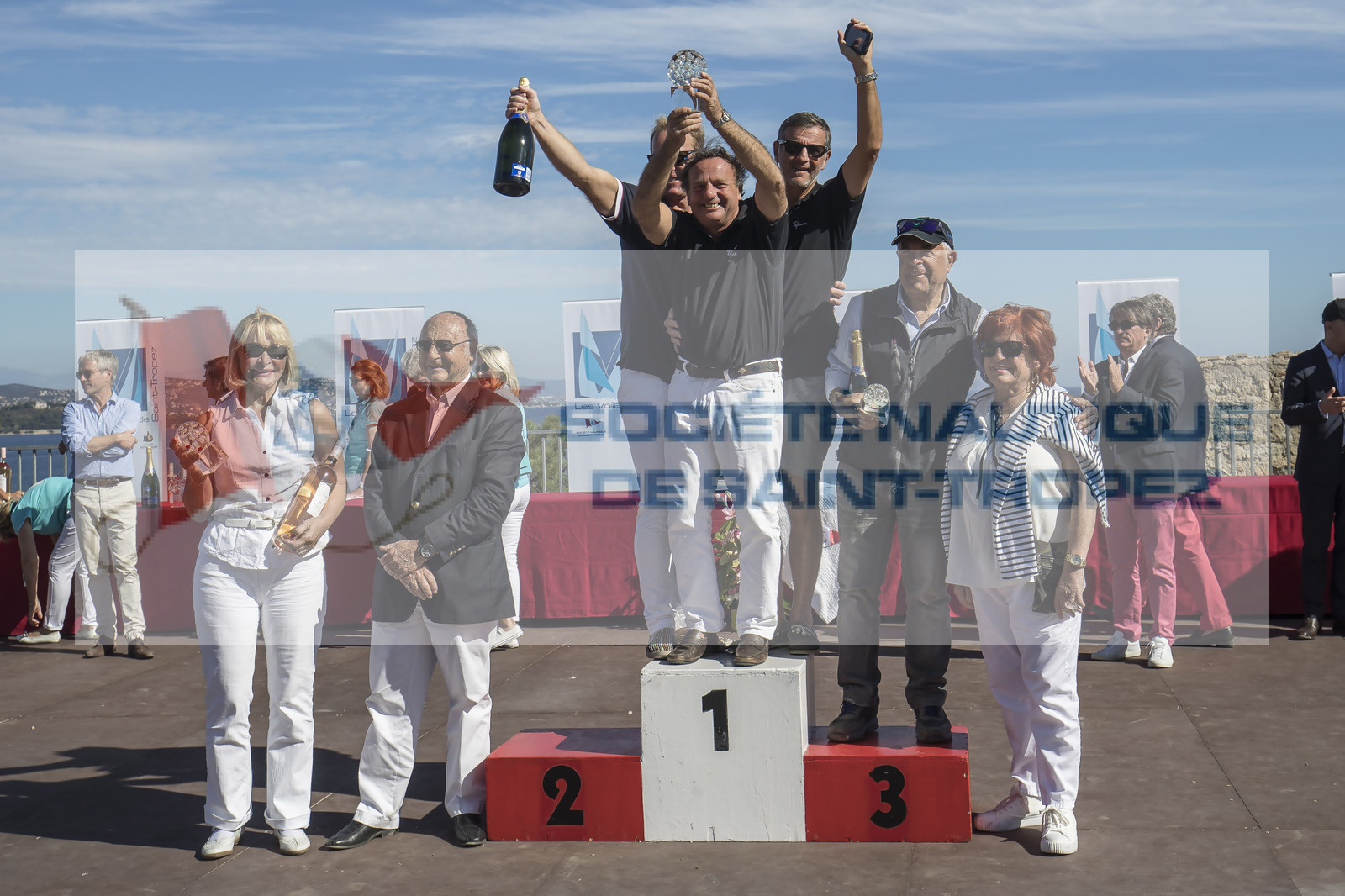 06 10 2017, Saint-Tropez (FRA,83), Les Voiles de Saint-Tropez 2017, jour , Remise des prix 06 10 2017, Saint-Tropez (FRA,83), Les Voiles de Saint-Tropez 2017, jour , Remise des prix