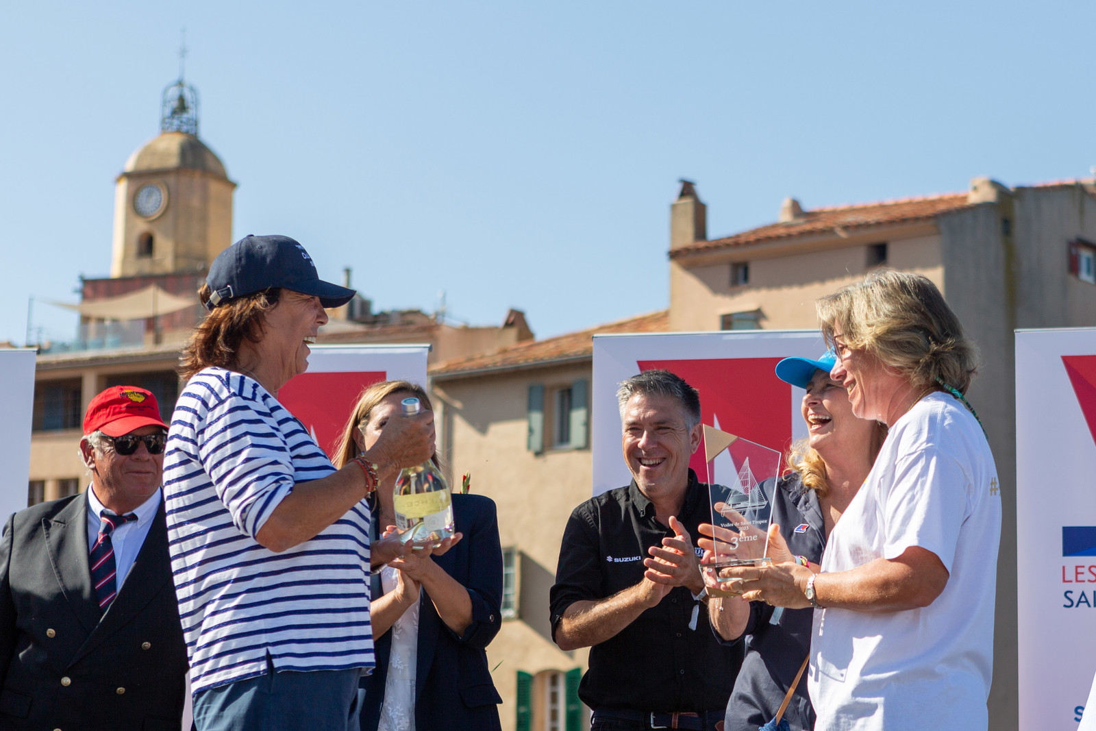08 10 2023, Saint-Tropez (FRA,83), Les Voiles de Saint-Tropez 2023, Prizegiving classics and moderns 08 10 2023, Saint-Tropez (FRA,83), Les Voiles de Saint-Tropez 2023, Prizegiving classics and moderns