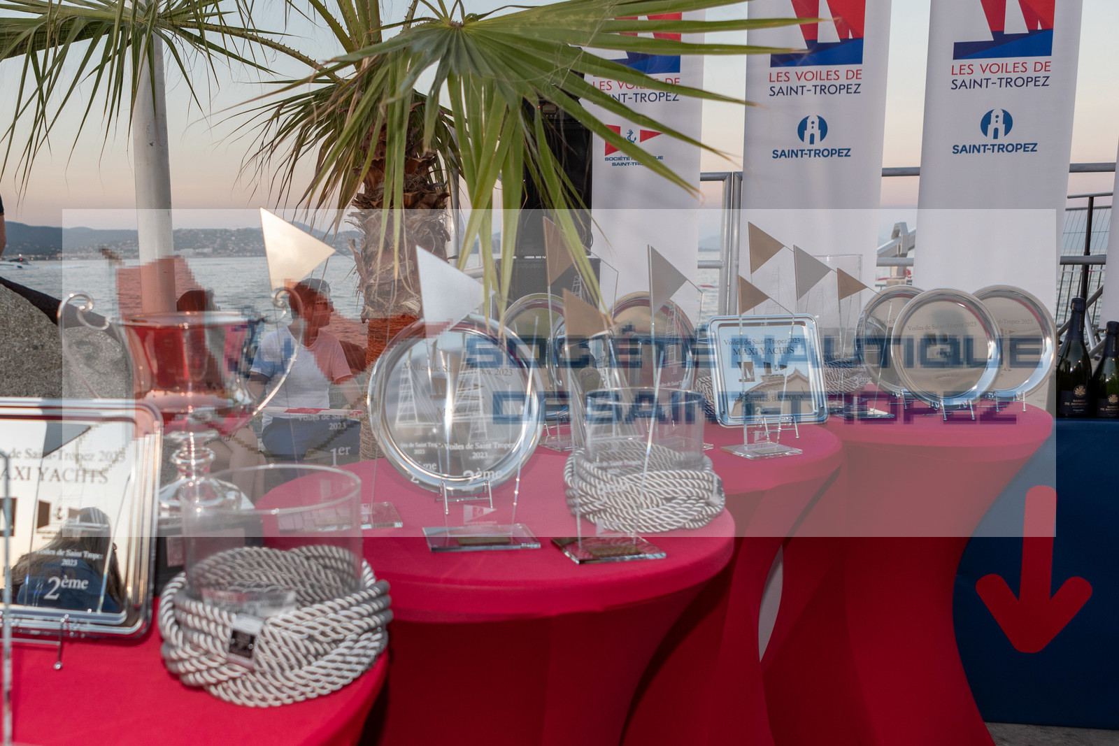 06 10 2023, Saint-Tropez (FRA,83), Les Voiles de Saint-Tropez 2023, Race Day 6, Maxi yachts prizegiving 06 10 2023, Saint-Tropez (FRA,83), Les Voiles de Saint-Tropez 2023, Race Day 6, Maxi yachts prizegiving