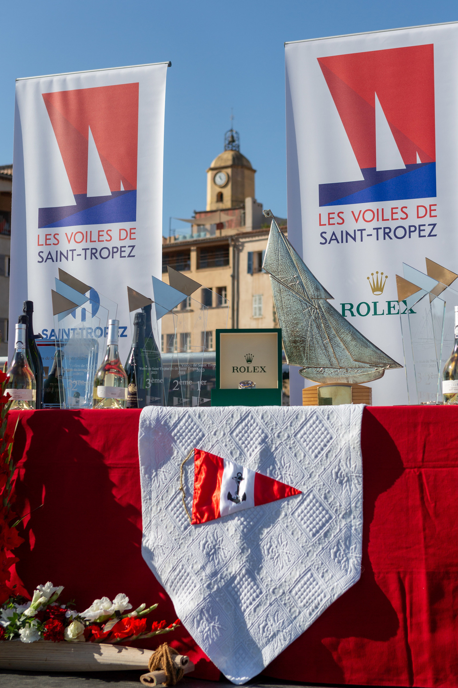 08 10 2023, Saint-Tropez (FRA,83), Les Voiles de Saint-Tropez 2023, Prizegiving classics and moderns 08 10 2023, Saint-Tropez (FRA,83), Les Voiles de Saint-Tropez 2023, Prizegiving classics and moderns