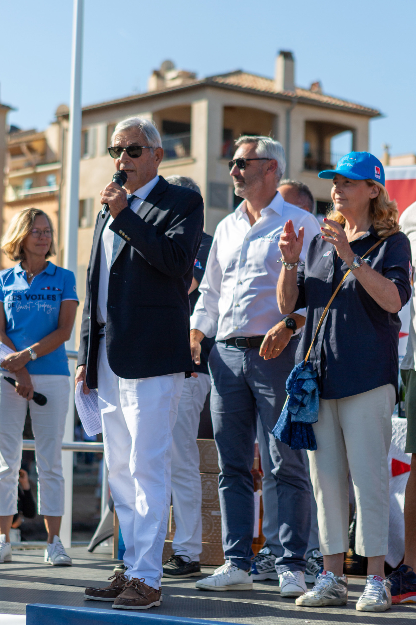 08 10 2023, Saint-Tropez (FRA,83), Les Voiles de Saint-Tropez 2023, Prizegiving classics and moderns 08 10 2023, Saint-Tropez (FRA,83), Les Voiles de Saint-Tropez 2023, Prizegiving classics and moderns