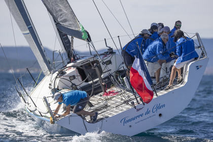 26 09 2020, Saint-Tropez (FRA,83), Les Voiles de Saint-Tropez 2020, Day 1, Training, Finish Yacht Club de France Cup Cannes - Saint-Tropez