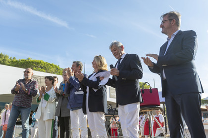 25 09 2022, Saint-Tropez (FRA, 83), Les Voiles de Saint-Tropez 2022, Arrivée des bateaux et de la Coupe d'Automne du Yacht Club de France, Inauguration du village des Voiles