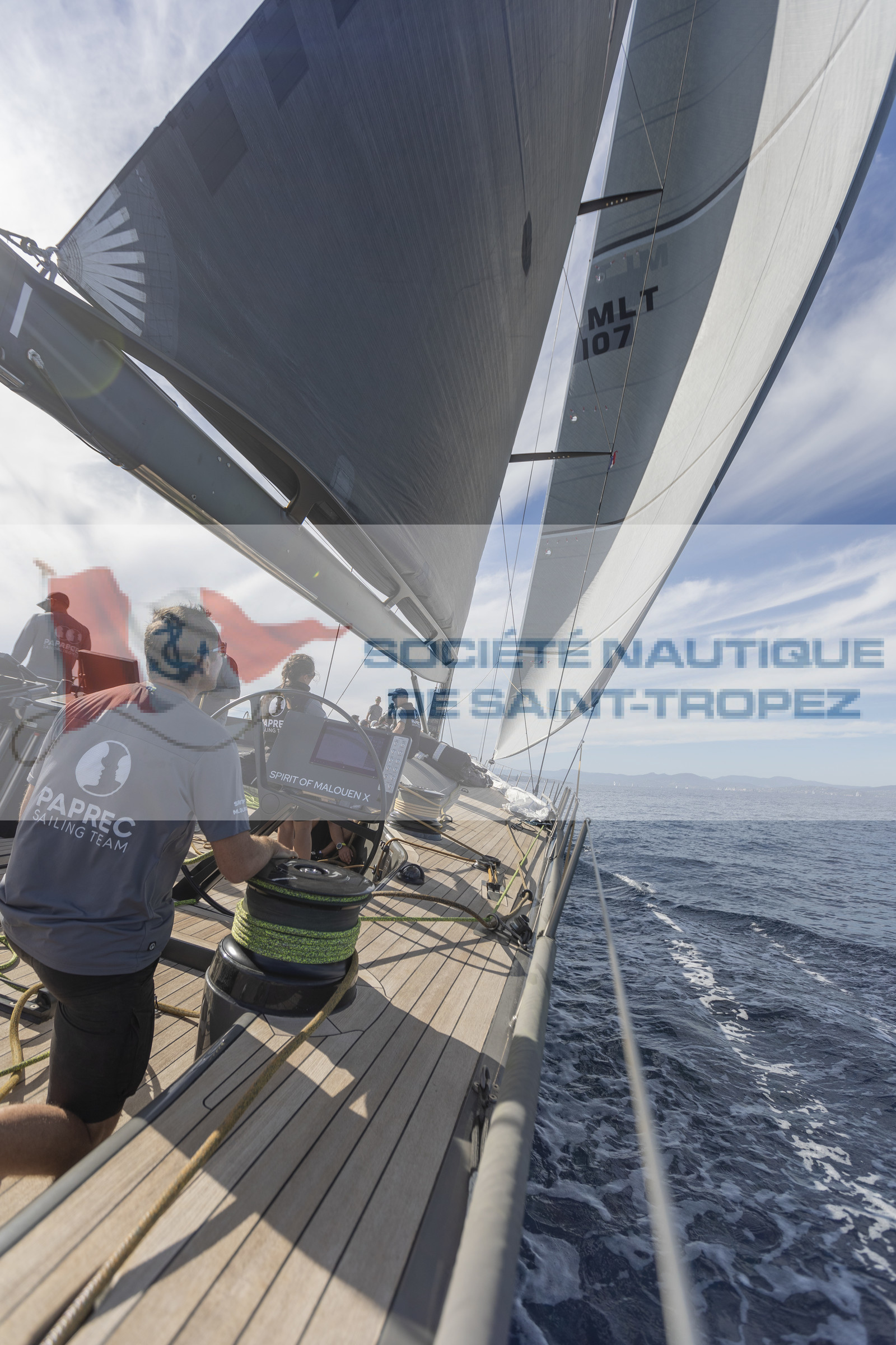 03 10 2022, Saint-Tropez (FRA,83), Voiles de Saint-Tropez 2022,  entraînement des maxis, A bord de Sipirit of Malouen X 03 10 2022, Saint-Tropez (FRA,83), Voiles de Saint-Tropez 2022,  entraînement des maxis, A bord de Sipirit of Malouen X