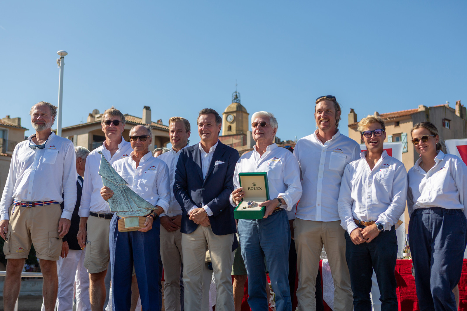 08 10 2023, Saint-Tropez (FRA,83), Les Voiles de Saint-Tropez 2023, Prizegiving classics and moderns 08 10 2023, Saint-Tropez (FRA,83), Les Voiles de Saint-Tropez 2023, Prizegiving classics and moderns
