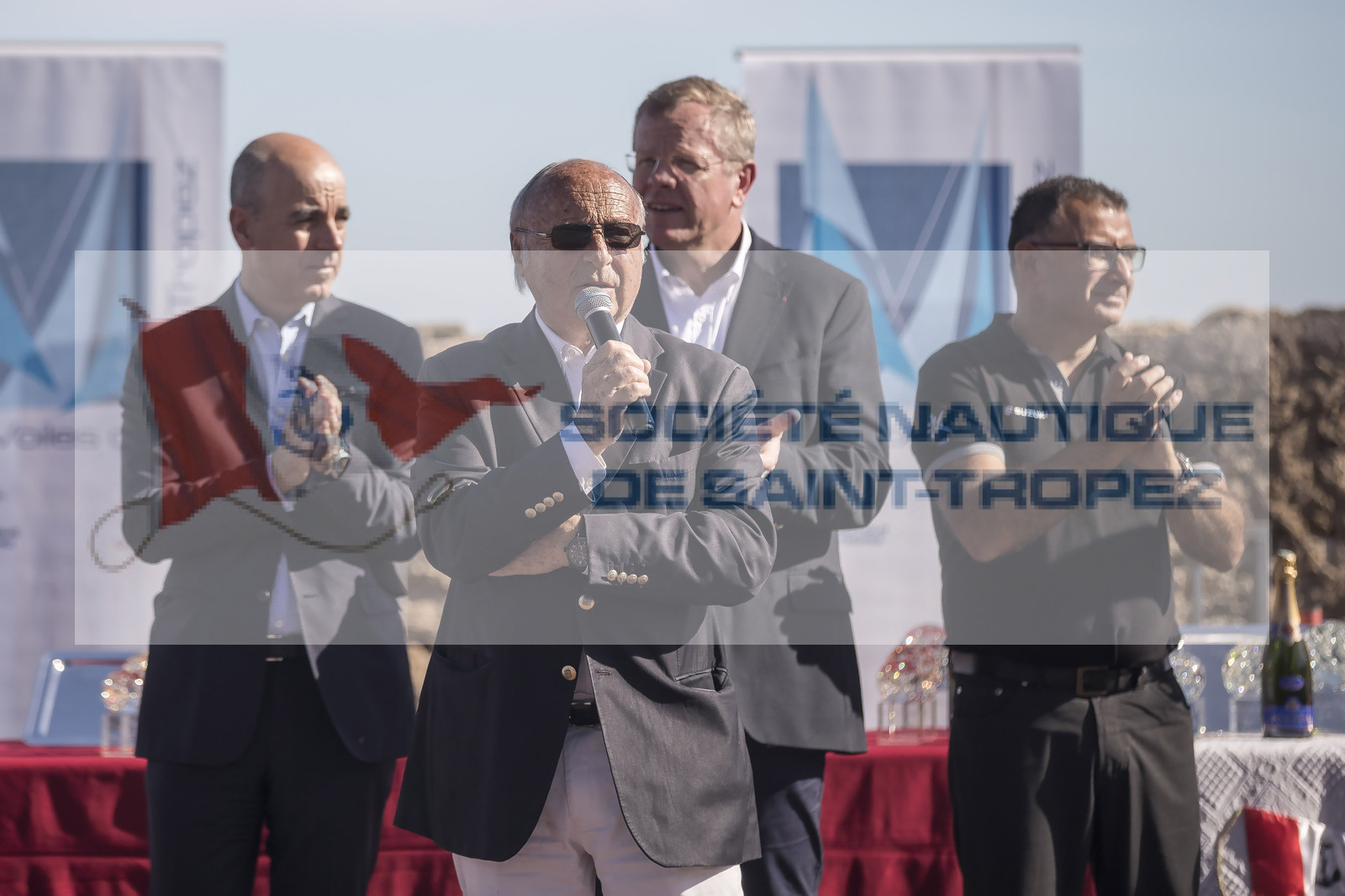 06 10 2017, Saint-Tropez (FRA,83), Les Voiles de Saint-Tropez 2017, jour , Remise des prix 06 10 2017, Saint-Tropez (FRA,83), Les Voiles de Saint-Tropez 2017, jour , Remise des prix