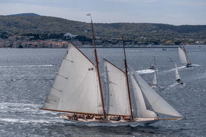 28 09 2022? Saint-Tropez,(FRA,83), Les Voiles de Saint-Tropez 2022 Régate N° 2 poup les modernes, navigation libre pour les grandes goélettes