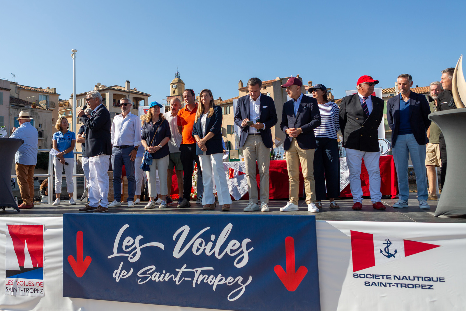 08 10 2023, Saint-Tropez (FRA,83), Les Voiles de Saint-Tropez 2023, Prizegiving classics and moderns 08 10 2023, Saint-Tropez (FRA,83), Les Voiles de Saint-Tropez 2023, Prizegiving classics and moderns