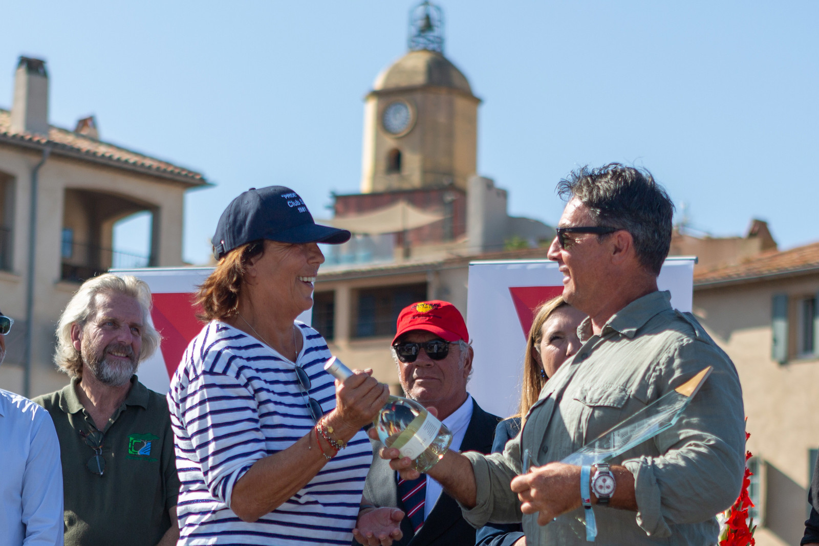 08 10 2023, Saint-Tropez (FRA,83), Les Voiles de Saint-Tropez 2023, Prizegiving classics and moderns 08 10 2023, Saint-Tropez (FRA,83), Les Voiles de Saint-Tropez 2023, Prizegiving classics and moderns