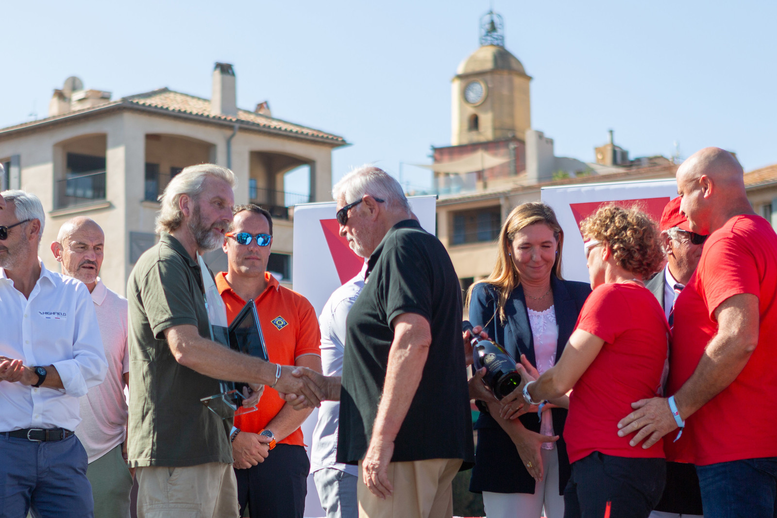 08 10 2023, Saint-Tropez (FRA,83), Les Voiles de Saint-Tropez 2023, Prizegiving classics and moderns 08 10 2023, Saint-Tropez (FRA,83), Les Voiles de Saint-Tropez 2023, Prizegiving classics and moderns
